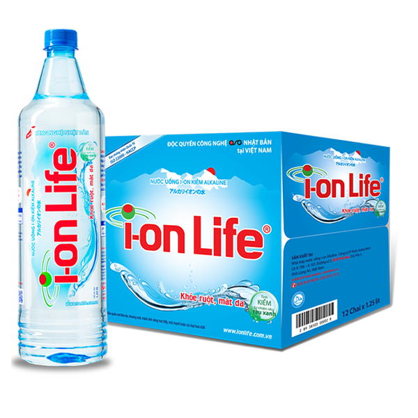 Thùng 12 chai nước Ion Life 1.25l